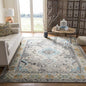 SAFAVIEH Monaco Collection Area Rug - 10' x 14', Grey & Light Blue, Boho Chic Medallion Distressed Design, Non-Shedding & Easy Care, Ideal for High Traffic Areas in Living Room, Bedroom (MNC243G)